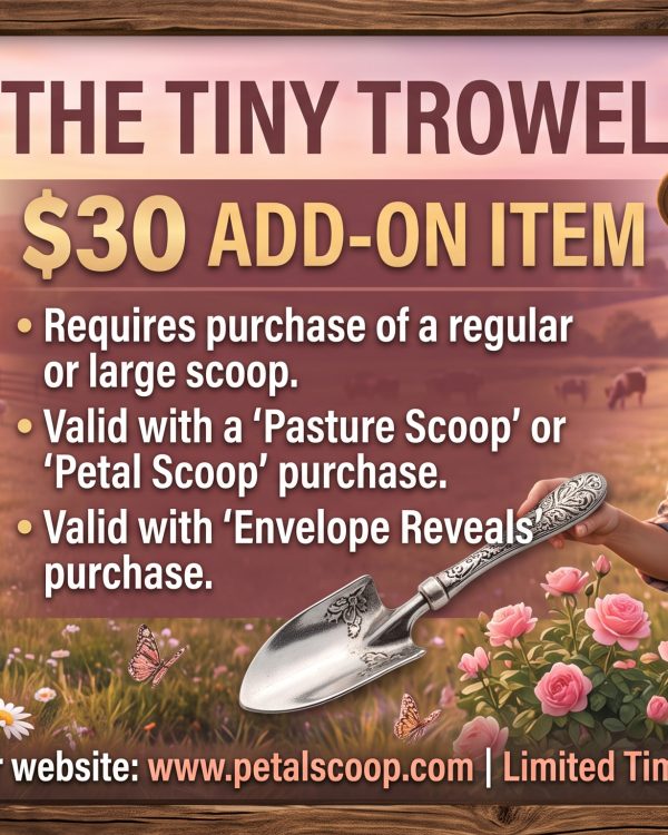 THE TINY TROWEL *add on item, REVEALS, PASTURE or PETAL Scoops must be purchased first.