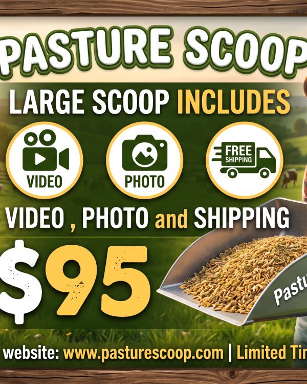 PASTURE SCOOP *large scoop includes shipping, video and photo